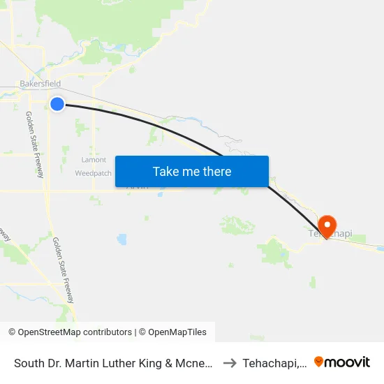 South Dr. Martin Luther King & Mcnew Court to Tehachapi, CA map