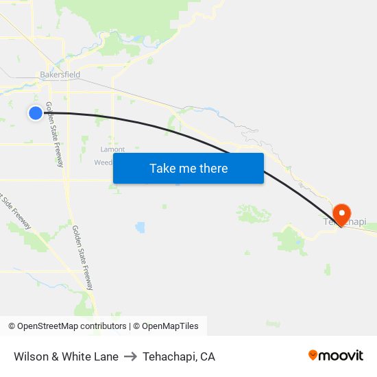 Wilson & White Lane to Tehachapi, CA map