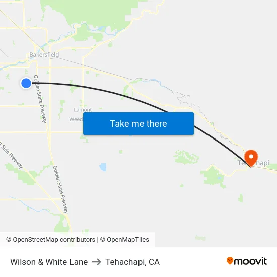 Wilson & White Lane to Tehachapi, CA map