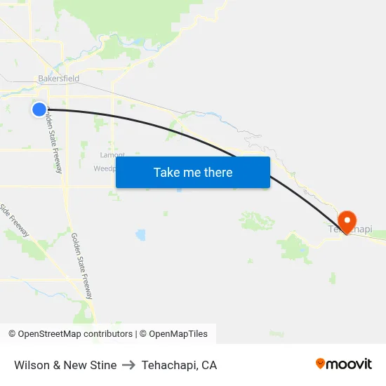 Wilson & New Stine to Tehachapi, CA map