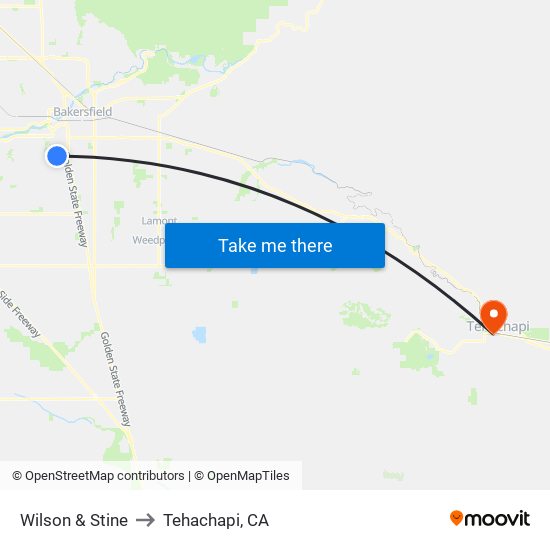 Wilson & Stine to Tehachapi, CA map