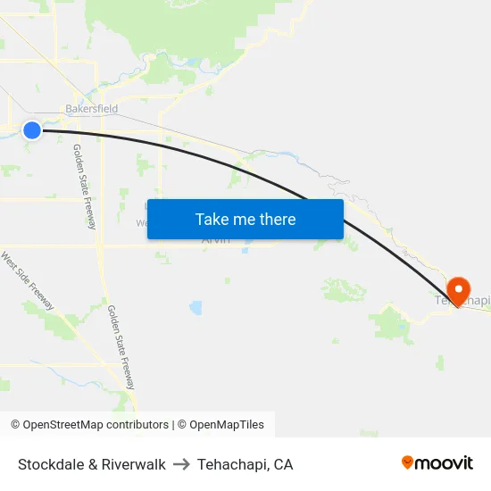Stockdale & Riverwalk to Tehachapi, CA map