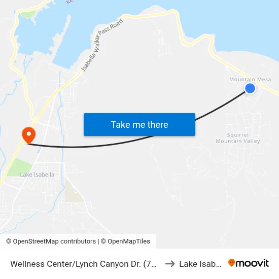 Wellness Center/Lynch Canyon Dr. (768789) to Lake Isabella map