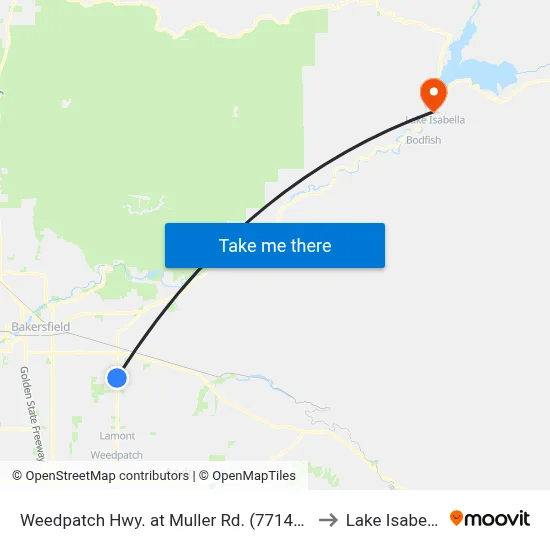 Weedpatch Hwy. at Muller Rd. (771445) to Lake Isabella map