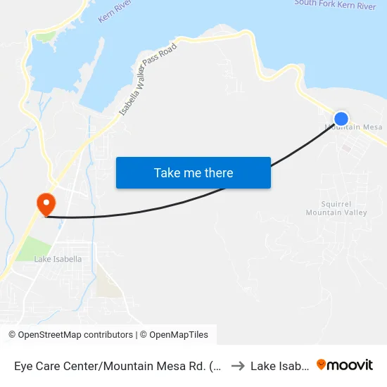 Eye Care Center/Mountain Mesa Rd. (768794) to Lake Isabella map
