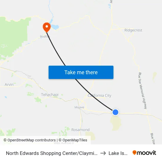North Edwards Shopping Center/Claymine Rd. (760819) to Lake Isabella map