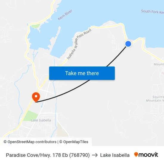 Paradise Cove/Hwy. 178 Eb (768790) to Lake Isabella map