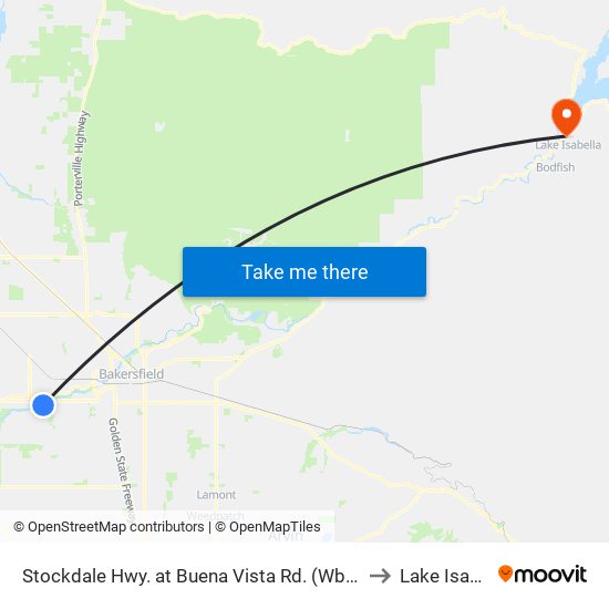 Stockdale Hwy. at Buena Vista Rd. (Wb) (785195) to Lake Isabella map