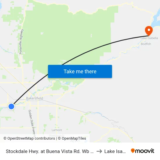 Stockdale Hwy. at Buena Vista Rd. Wb (785195) to Lake Isabella map