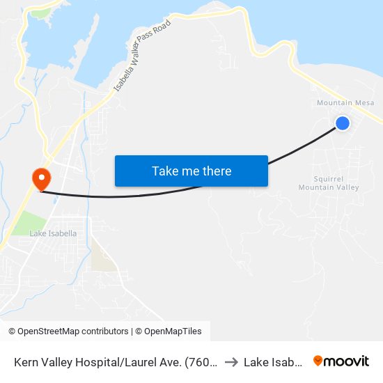 Kern Valley Hospital/Laurel Ave. (760809) to Lake Isabella map