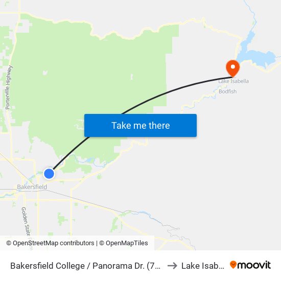 Bakersfield College / Panorama Dr. (760744) to Lake Isabella map