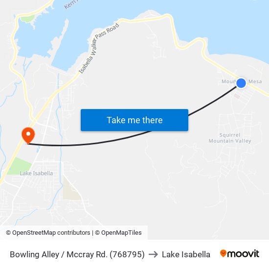 Bowling Alley / Mccray Rd. (768795) to Lake Isabella map