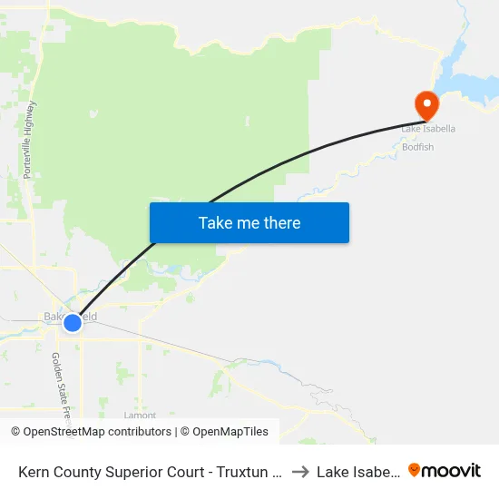 Kern County Superior Court - Truxtun Ave. to Lake Isabella map