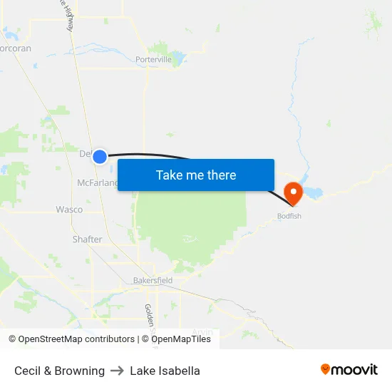 Cecil & Browning to Lake Isabella map