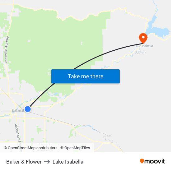 Baker & Flower to Lake Isabella map