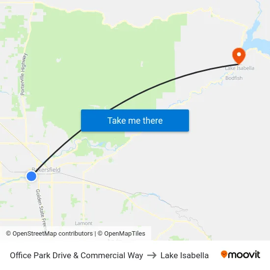 Office Park Drive & Commercial Way to Lake Isabella map