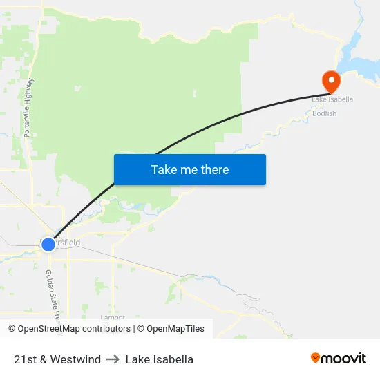 21st & Westwind to Lake Isabella map