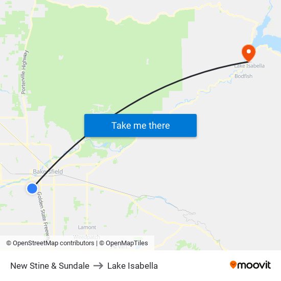 New Stine & Sundale to Lake Isabella map