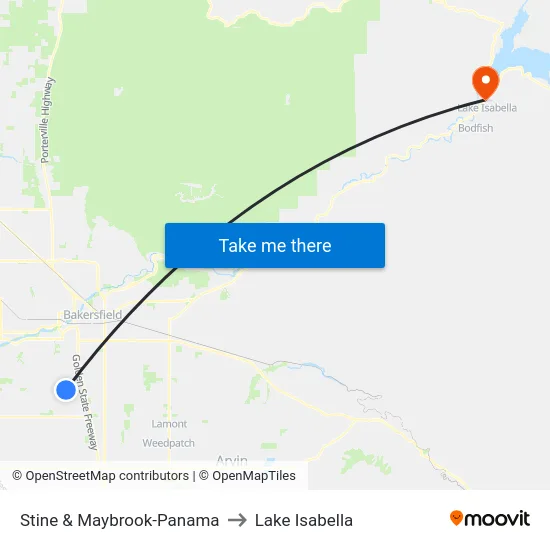 Stine & Maybrook-Panama to Lake Isabella map