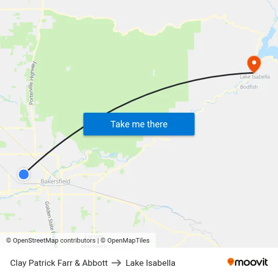 Clay Patrick Farr & Abbott to Lake Isabella map