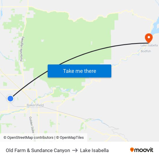 Old Farm & Sundance Canyon to Lake Isabella map