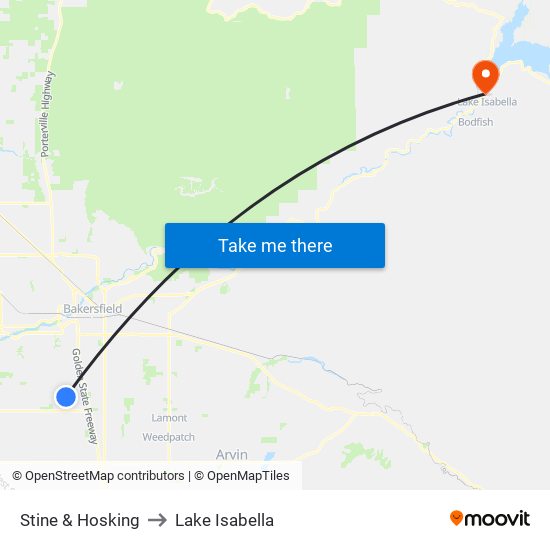 Stine & Hosking to Lake Isabella map