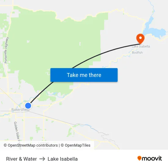 River & Water to Lake Isabella map