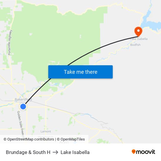 Brundage & South H to Lake Isabella map