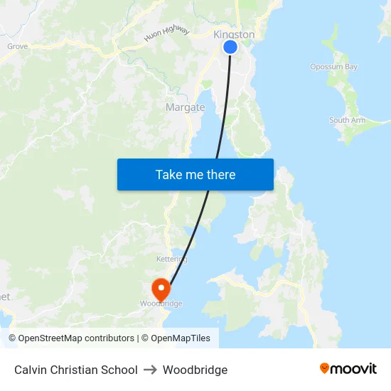 Calvin Christian School to Woodbridge map