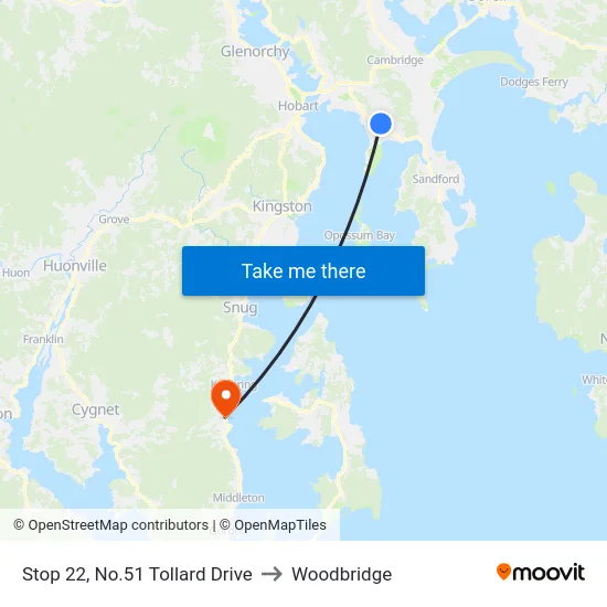 Stop 22, No.51 Tollard Drive to Woodbridge map
