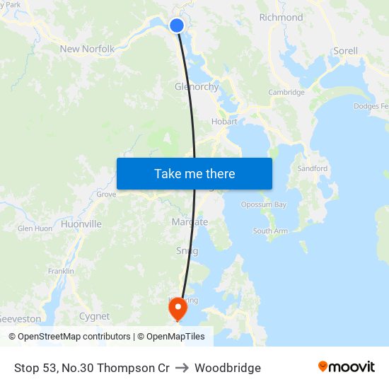 Stop 53, No.30 Thompson Cr to Woodbridge map