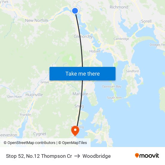 Stop 52, No.12 Thompson Cr to Woodbridge map