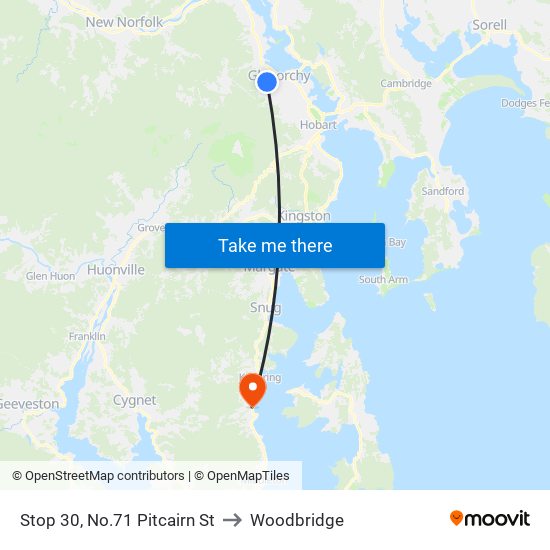 Stop 30, No.71 Pitcairn St to Woodbridge map