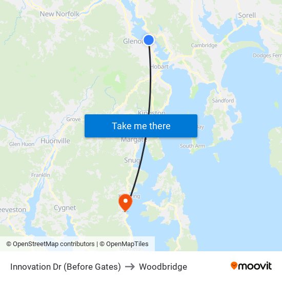 Innovation Dr (Before Gates) to Woodbridge map