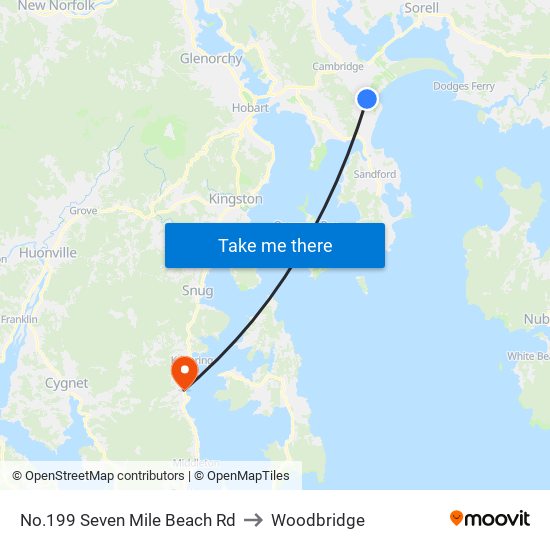 No.199 Seven Mile Beach Rd to Woodbridge map