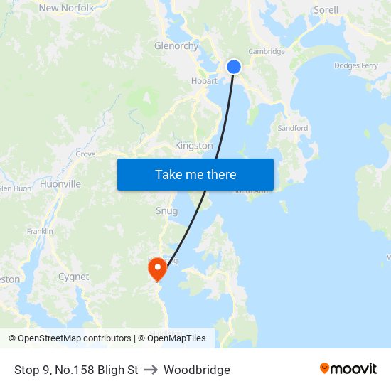 Stop 9, No.158 Bligh St to Woodbridge map