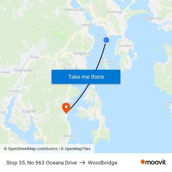 Stop 35, No.963 Oceana Drive to Woodbridge map