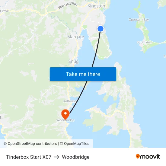 Tinderbox Start X07 to Woodbridge map