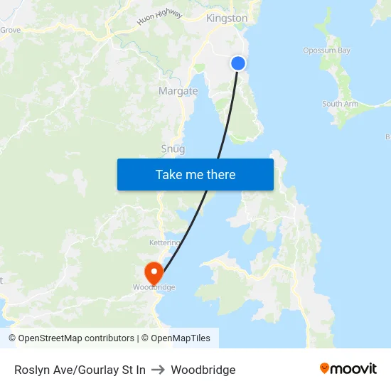 Roslyn Ave/Gourlay St In to Woodbridge map