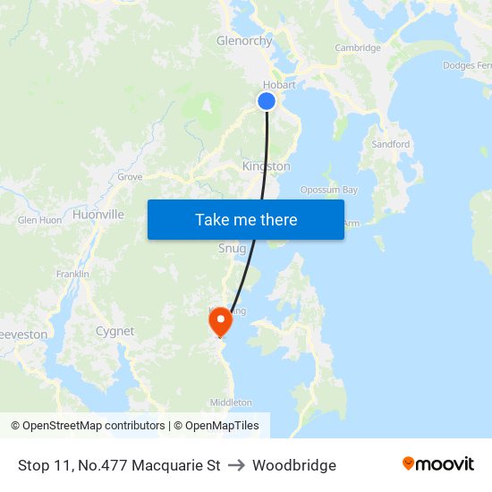 Stop 11, No.477 Macquarie St to Woodbridge map