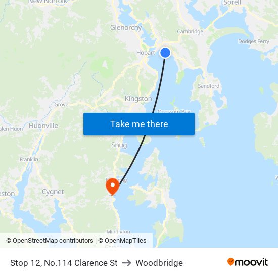 Stop 12, No.114 Clarence St to Woodbridge map