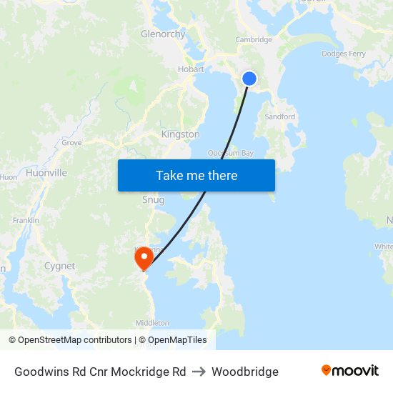 Goodwins Rd Cnr Mockridge Rd to Woodbridge map