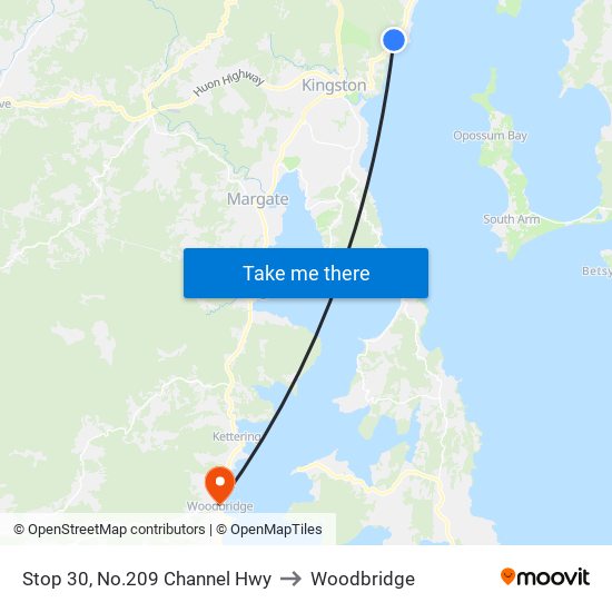 Stop 30, No.209 Channel Hwy to Woodbridge map