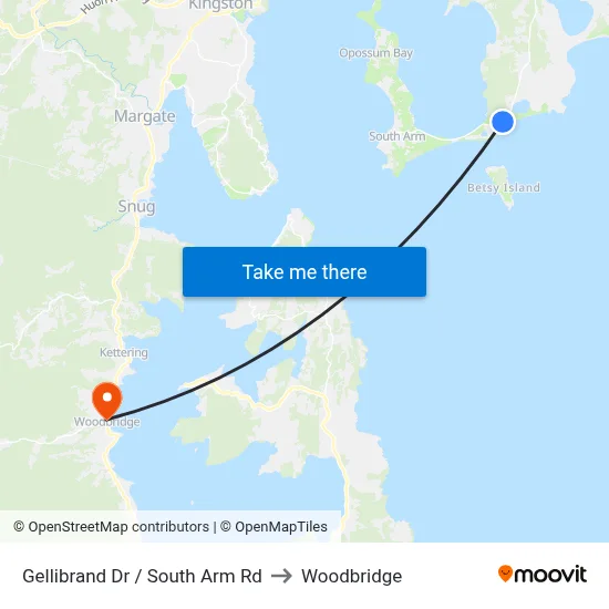 Gellibrand Dr / South Arm Rd to Woodbridge map