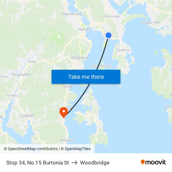 Stop 34, No.15 Burtonia St to Woodbridge map