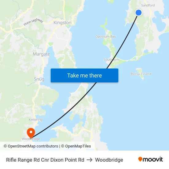 Rifle Range Rd Cnr Dixon Point Rd to Woodbridge map
