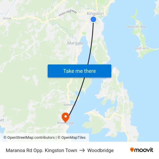 Maranoa Rd Opp. Kingston Town to Woodbridge map