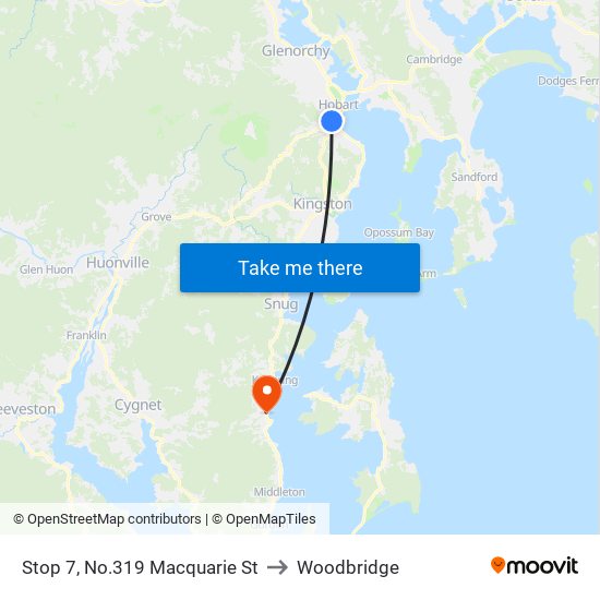 Stop 7, No.319 Macquarie St to Woodbridge map