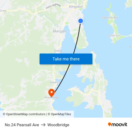 No.24 Pearsall Ave to Woodbridge map
