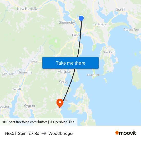 No.51 Spinifex Rd to Woodbridge map